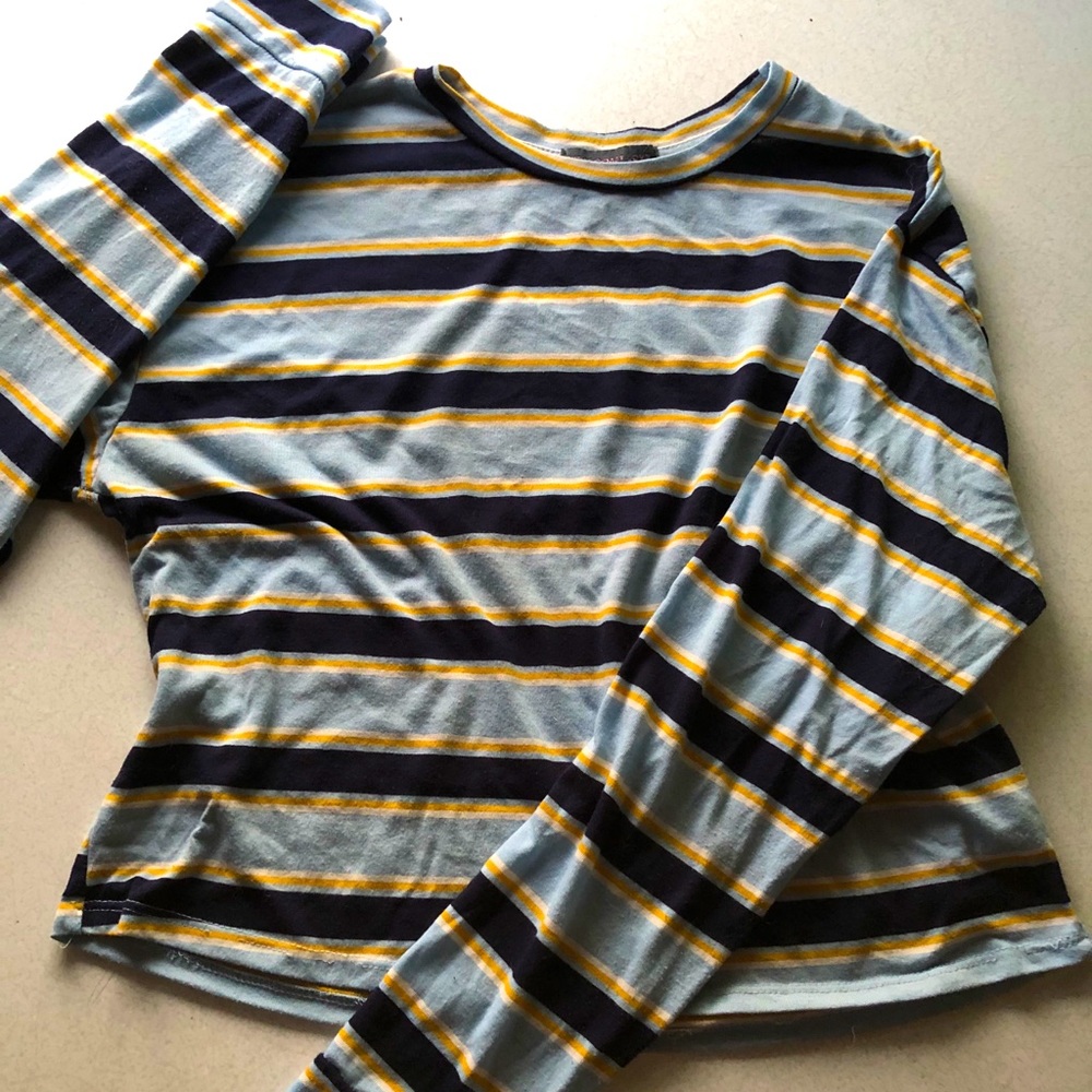 Striped Baby Blue Crop Top 🦋